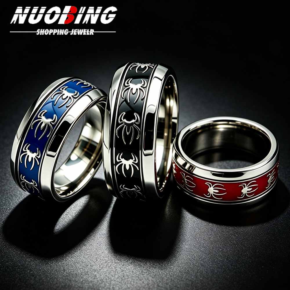 Initial Ring Custom - Novo Anel Vintage Punk Aranha em