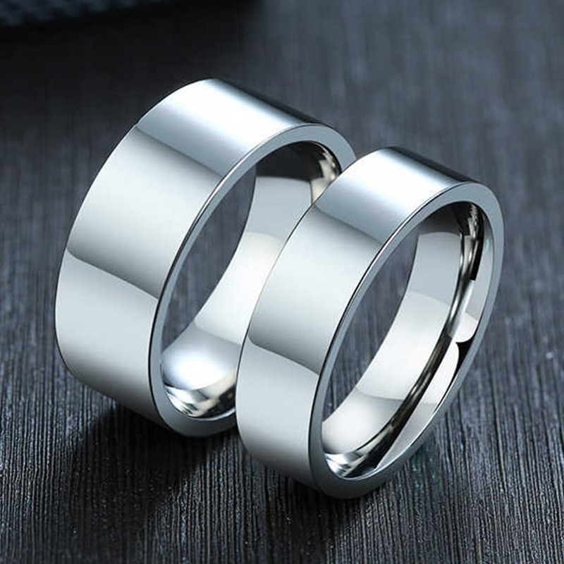 Initial Ring Custom - Anéis de aço inoxidável de 3/4/6/8mm
