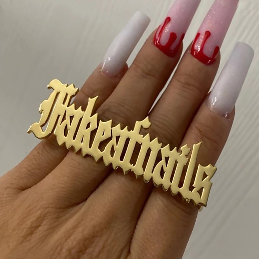 Initial Ring Custom - Anel de nome personalizado para homens