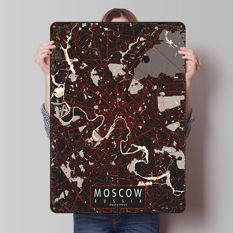 Mapa da cidade de Moscou, cart - Custom Map Poster avaliação e preço