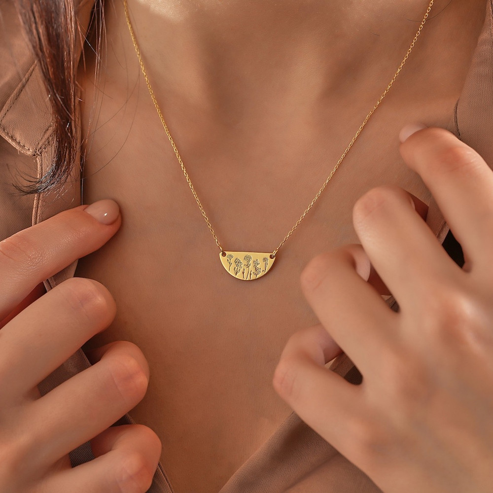 Colar personalizado de flores  - Birth Flower Necklace avaliação e preço